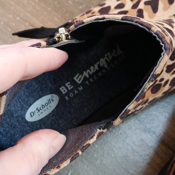 Dr. Scholl's Leopard Print Side Zip Booties Size 8 - Picture 4 of 8